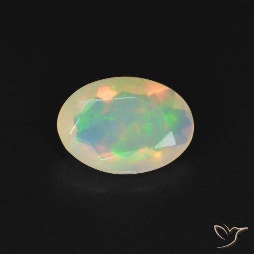 0.95ct Natural Multicolor Ópalo, Ovalada, Transparente