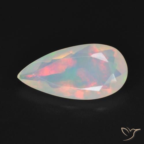 1.18ct Natural Multicolor Ópalo, En forma de pera, Transparente