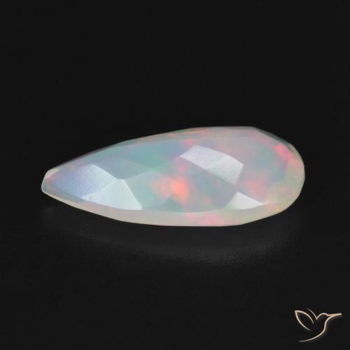 Ópalo Multicolor natural de 1.18 ct, En forma de pera, Transparente