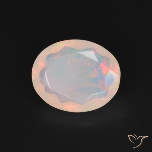 Ópalo Multicolor natural de 1.45 ct, Ovalada, Transparente