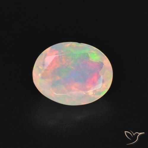 1.27ct Natural Multicolor Ópalo, Ovalada, Transparente