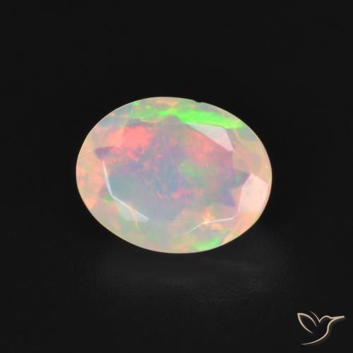 Ópalo Multicolor natural de 1.27 ct, Ovalada, Transparente