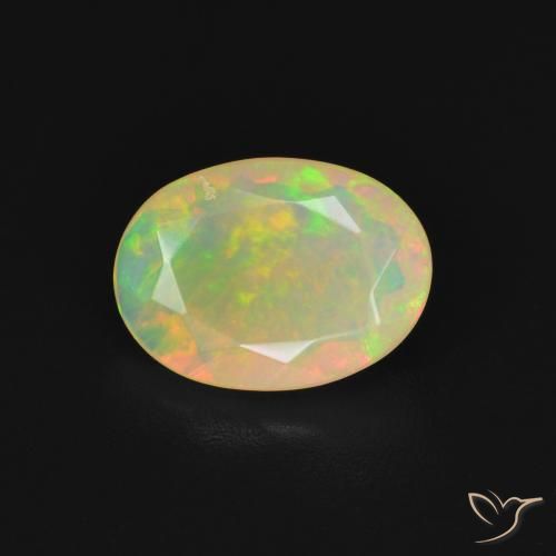 1.29ct Natural Multicolor Ópalo, Ovalada, Translúcido