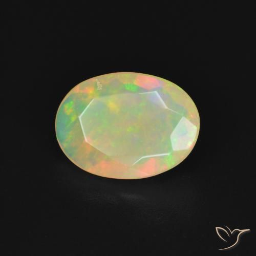 Ópalo Multicolor natural de 1.29 ct, Ovalada, Translúcido