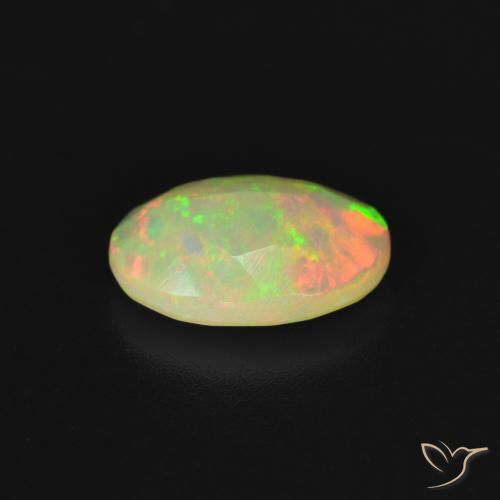 Ópalo Multicolor natural de 1.29 ct, Ovalada, Translúcido