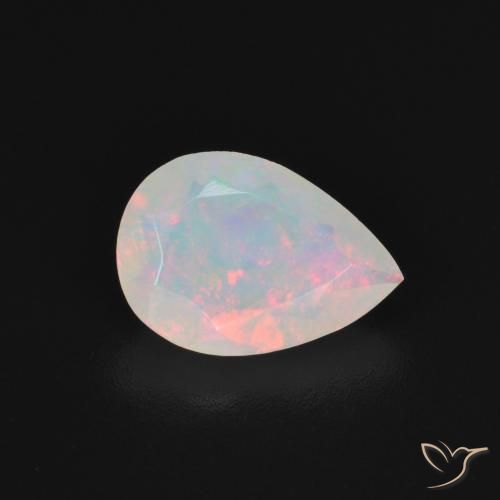 Ópalo Multicolor natural de 1.10 ct, En forma de pera, Translúcido