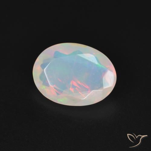 Ópalo Multicolor natural de 1.21 ct, Ovalada, Transparente