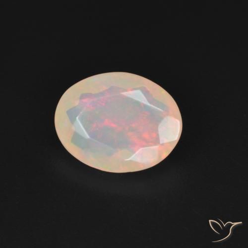 Ópalo Multicolor natural de 1.21 ct, Ovalada, Transparente