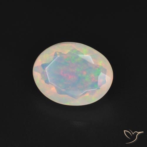 Ópalo Multicolor natural de 1.27 ct, Ovalada, Transparente