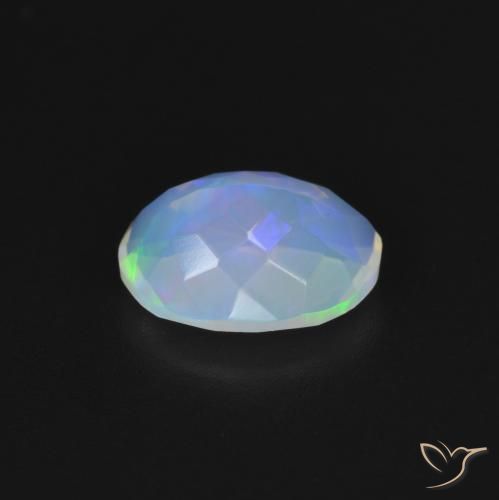 Ópalo Multicolor natural de 1.22 ct, Ovalada, Transparente