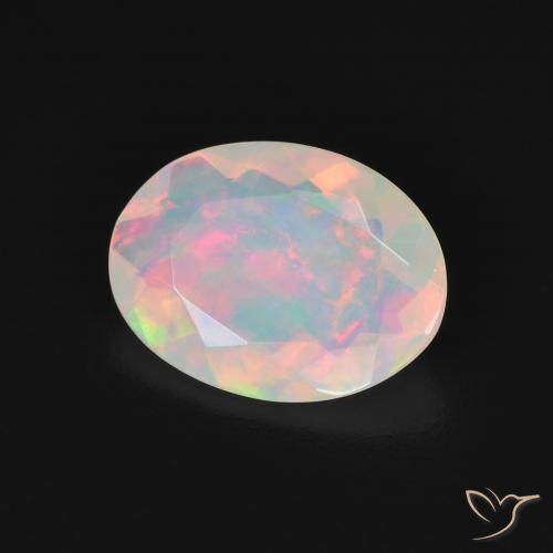 Ópalo Multicolor natural de 1.86 ct, Ovalada, Transparente