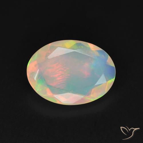 1.52ct Natural Multicolor Ópalo, Ovalada, Transparente