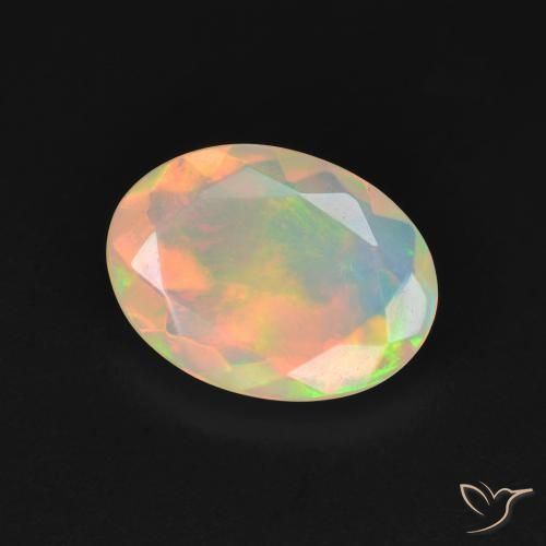 Ópalo Multicolor natural de 1.52 ct, Ovalada, Transparente