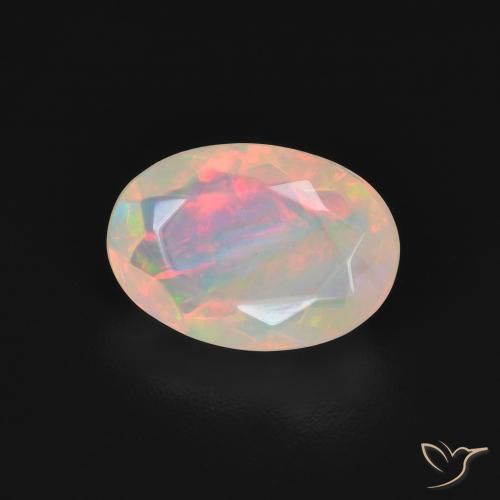 Ópalo Multicolor natural de 1.54 ct, Ovalada, Transparente