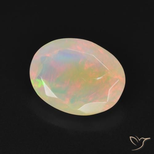 Ópalo Multicolor natural de 1.57 ct, Ovalada, Translúcido