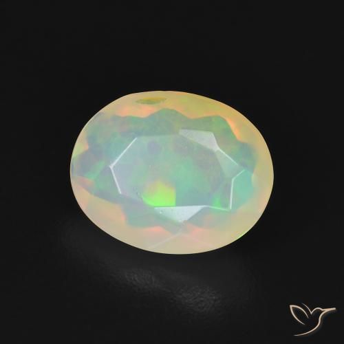 Ópalo Multicolor natural de 1.05 ct, Ovalada, Transparente