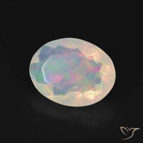 Ópalo Multicolor natural de 1.44 ct, Ovalada, Transparente
