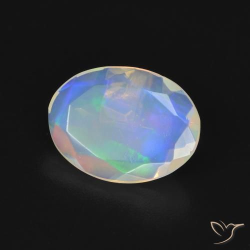 Ópalo Multicolor natural de 1.43 ct, Ovalada, Transparente