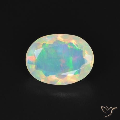 0.99ct Natural Multicolor Ópalo, Ovalada, Transparente