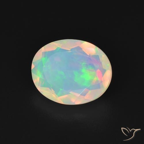 Ópalo Multicolor natural de 1.65 ct, Ovalada, Transparente