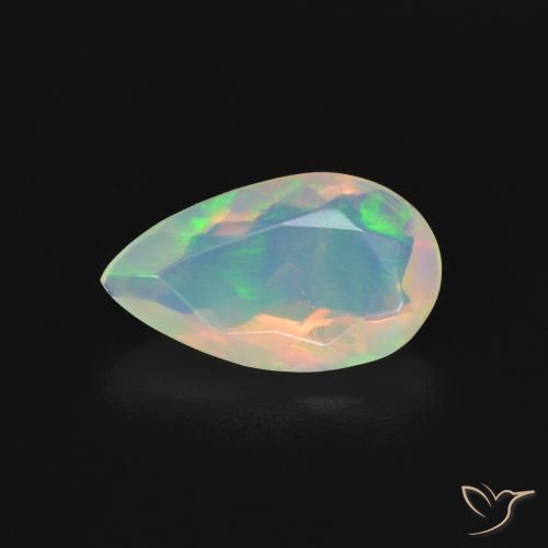 1.10ct Natural Multicolor Ópalo, En forma de pera, Transparente