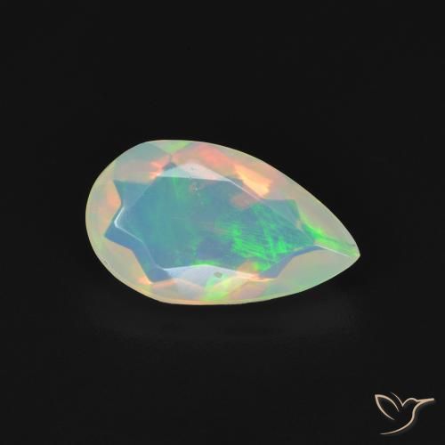 Ópalo Multicolor natural de 1.10 ct, En forma de pera, Transparente