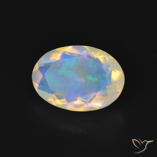 Ópalo Multicolor natural de 1.47 ct, Ovalada, Transparente