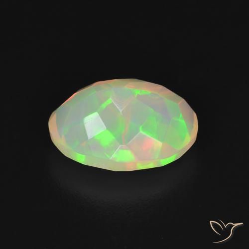 Ópalo Multicolor natural de 1.29 ct, Ovalada, Transparente