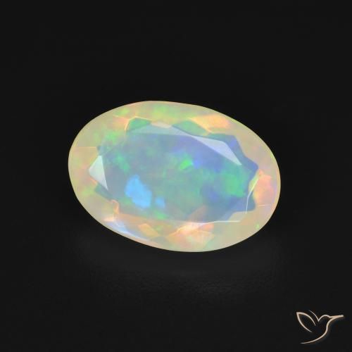 Ópalo Multicolor natural de 1.58 ct, Ovalada, Transparente