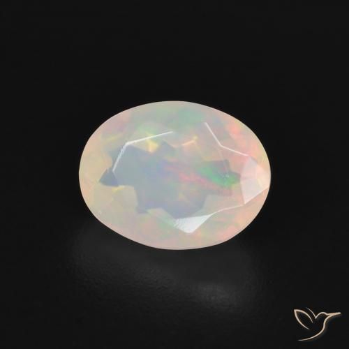 Ópalo Multicolor natural de 1.39 ct, Ovalada, Transparente