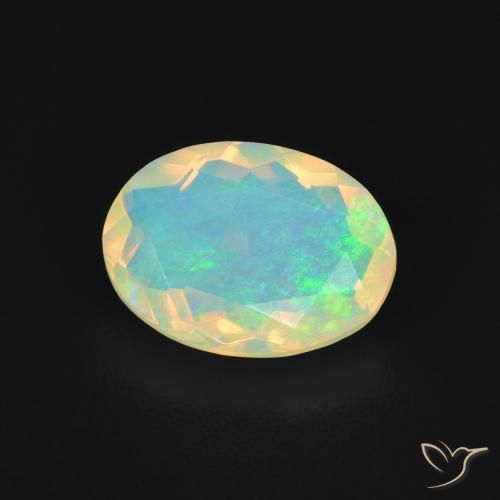 Ópalo Multicolor natural de 1.46 ct, Ovalada, Transparente