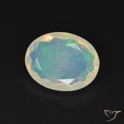 Ópalo Multicolor natural de 1.68 ct, Ovalada, Transparente