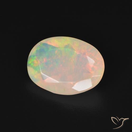 Ópalo Multicolor natural de 1.51 ct, Ovalada, Transparente