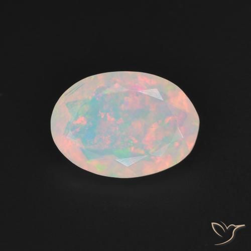 1.28ct Natural Multicolor Ópalo, Ovalada, Translúcido