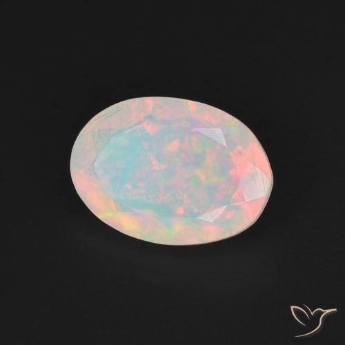 Ópalo Multicolor natural de 1.28 ct, Ovalada, Translúcido
