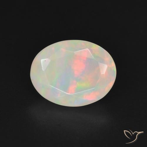 1.14ct Natural Multicolor Ópalo, Ovalada, Translúcido
