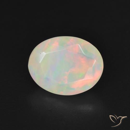 Ópalo Multicolor natural de 1.14 ct, Ovalada, Translúcido