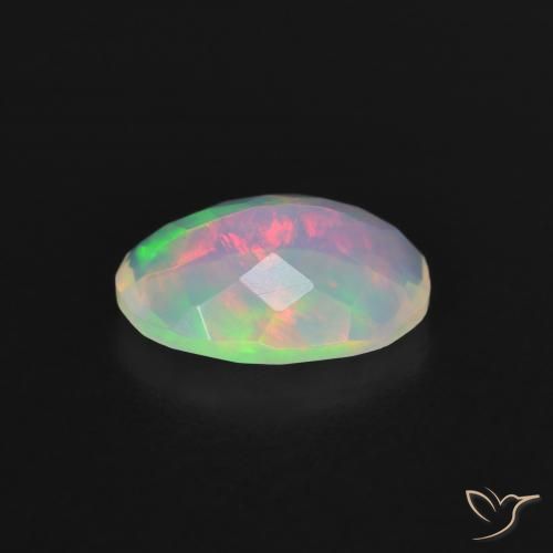 Ópalo Multicolor natural de 1.07 ct, Ovalada, Transparente