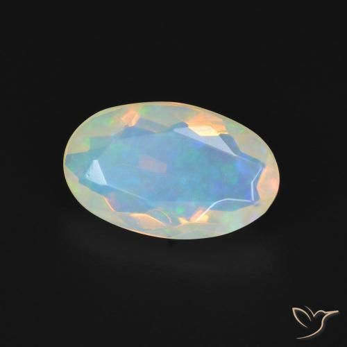 Ópalo Multicolor natural de 1.42 ct, Ovalada, Transparente