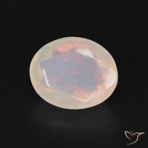 Ópalo Multicolor natural de 1.44 ct, Ovalada, Transparente