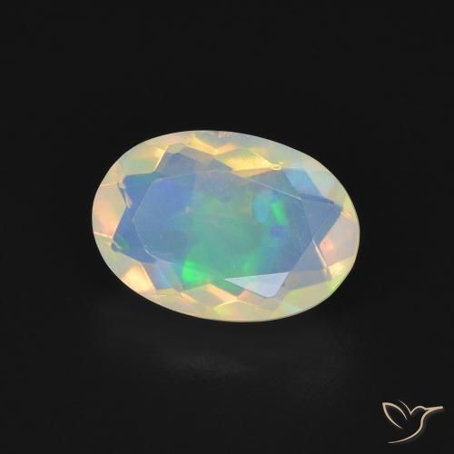 Ópalo Multicolor natural de 1.22 ct, Ovalada, Transparente