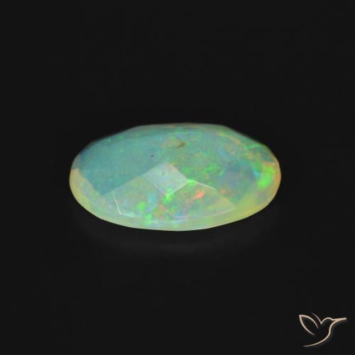 Ópalo Multicolor natural de 1.23 ct, Ovalada, Transparente