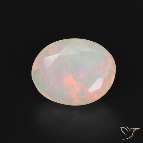 0.98ct Natural Multicolor Ópalo, Ovalada, Translúcido