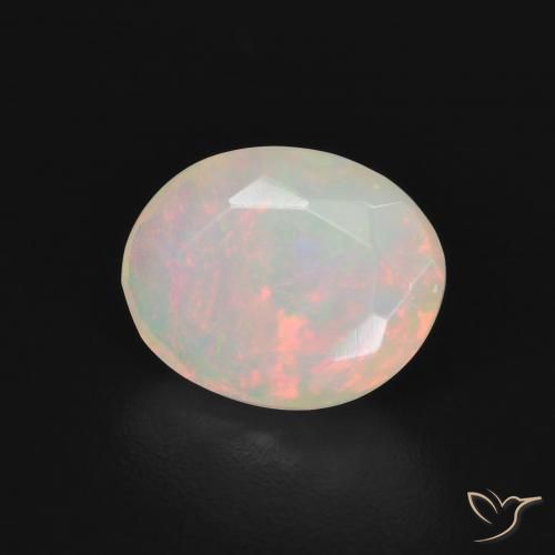 Ópalo Multicolor natural de 0.98 ct, Ovalada, Translúcido