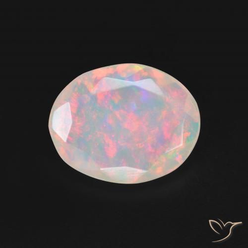 1.20ct Natural Multicolor Ópalo, Ovalada, Translúcido