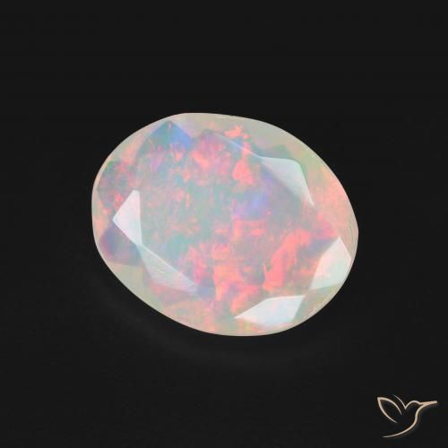 Ópalo Multicolor natural de 1.20 ct, Ovalada, Translúcido
