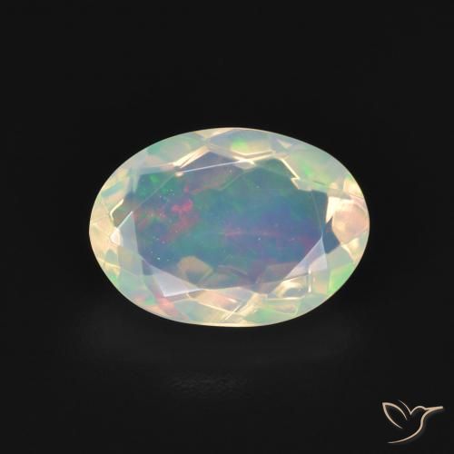 1.50ct Natural Multicolor Ópalo, Ovalada, Transparente