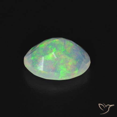 Ópalo Multicolor natural de 1.30 ct, Ovalada, Transparente