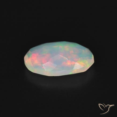 Ópalo Multicolor natural de 0.94 ct, Ovalada, Transparente