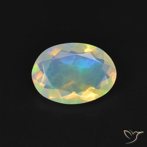 0.84ct Natural Multicolor Ópalo, Ovalada, Transparente
